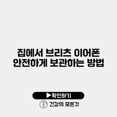집에서 브리츠 이어폰 안전하게 보관하는 방법