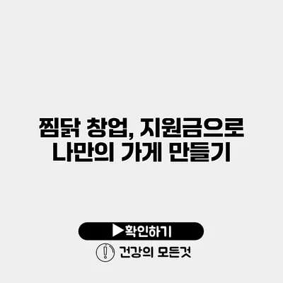 찜닭 창업, 지원금으로 나만의 가게 만들기
