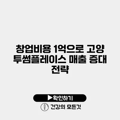 창업비용 1억으로 고양 투썸플레이스 매출 증대 전략