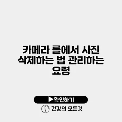 카메라 롤에서 사진 삭제하는 법 관리하는 요령