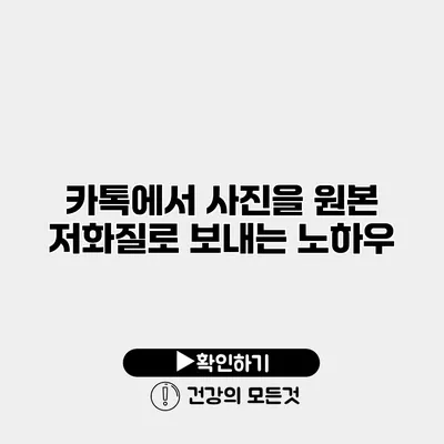 카톡에서 사진을 원본 저화질로 보내는 노하우