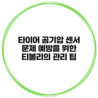 타이어 공기압 센서 문제 예방을 위한 티볼리의 관리 팁