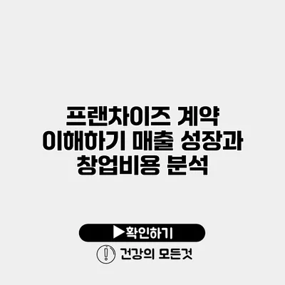 프랜차이즈 계약 이해하기 매출 성장과 창업비용 분석