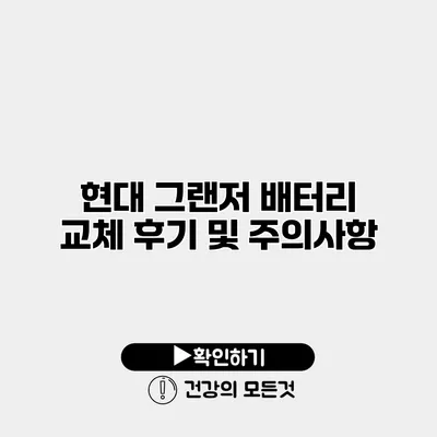 현대 그랜저 배터리 교체 후기 및 주의사항