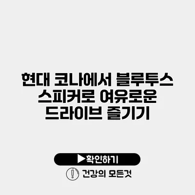 현대 코나에서 블루투스 스피커로 여유로운 드라이브 즐기기